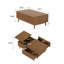 51.1" Modern Lift-top Coffee Table With 2 Storage Drawers & Hidden Compartment