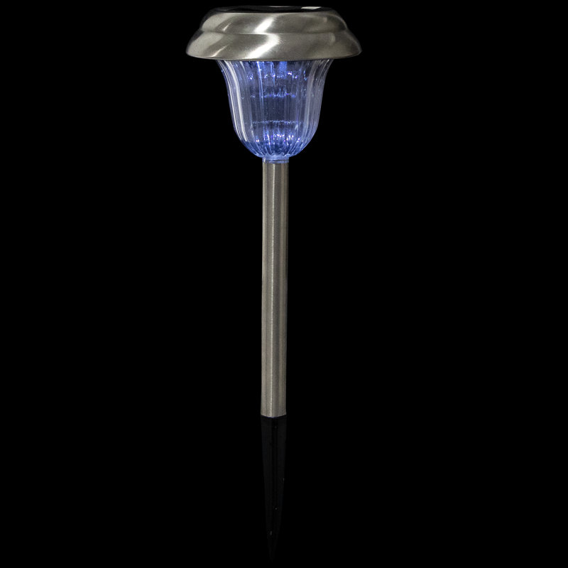Set of 4 Stainless Steel Solar LED Pathway Lights