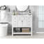 Meuble-lavabo 36 po avec lavabo supérieur, armoire de rangement moderne avec 2 portes à fermeture douce et 6 tiroirs, meuble-lavabo simple