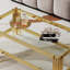 Table basse en verre trempé double couche supérieure et inférieure et cadre en acier inoxydable à miroir-952807434-952807433-958338226