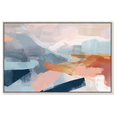 Crashing Tide II Canvas Print Blue Abstract Decor by Art Remedy, Silver Frame, 15 x 10