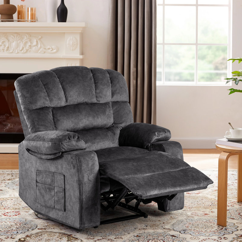 40.9'' Width Soft Velvet Living Room Recliner, Brown