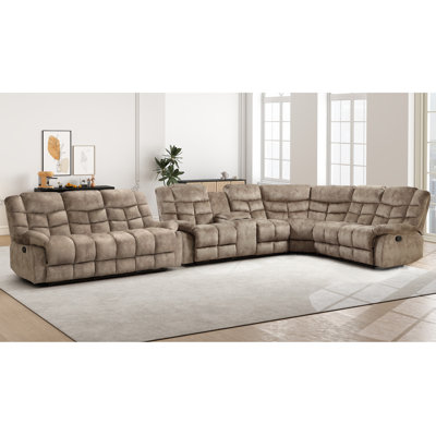 2-Piece Modern And Upholstered Soft Manual Reclining Living Room Set
