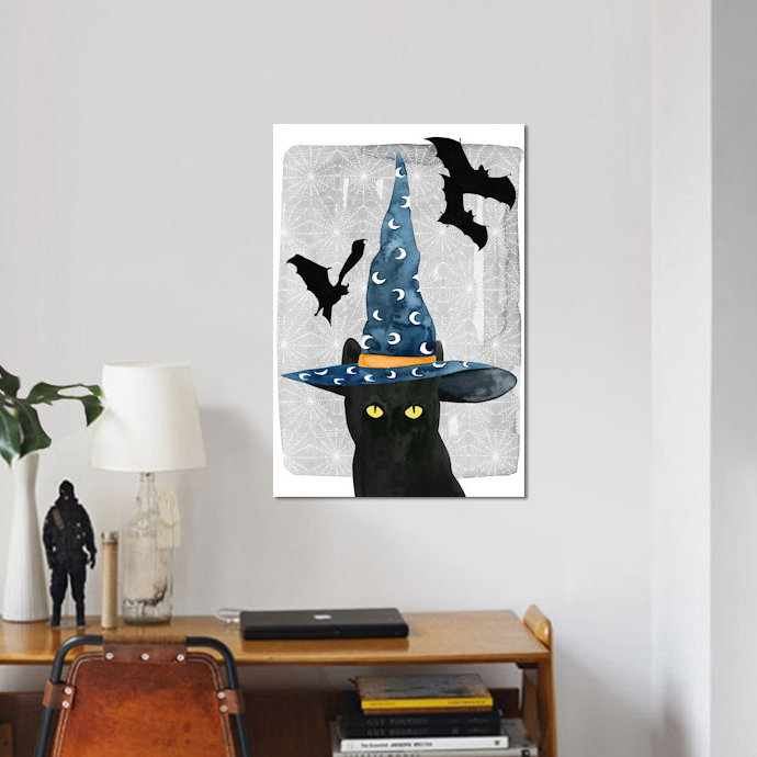 Black Cat II par Grace Popp - Giclée sur toile tendue avec châssis, H 12 po x l 8 po x P 0,75 po, Toile tendue, Pas de tapis