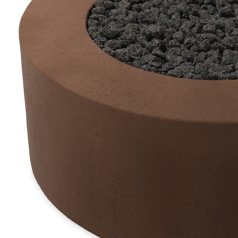 Table de foyer d'extérieur en béton H 16,5 po x l 35,5 po Jolliff, Gaz naturel, Argile béton