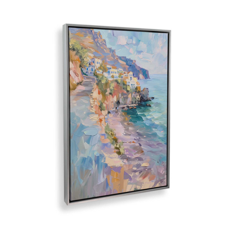 Côte pastel Amalfi I, H 19 po x l 13 po, Chrome poli, Cadre flottant