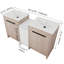 De meuble-lavabo autoportant en céramique avec lavabo en céramique à double rangement et à fermeture en douceur