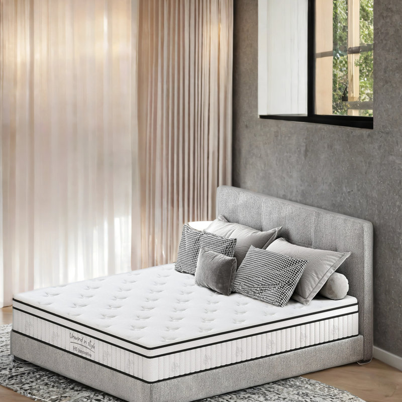 Hybrid Mattress With Individually Pocketed Innerspring, Medium Firm, 12", Queen