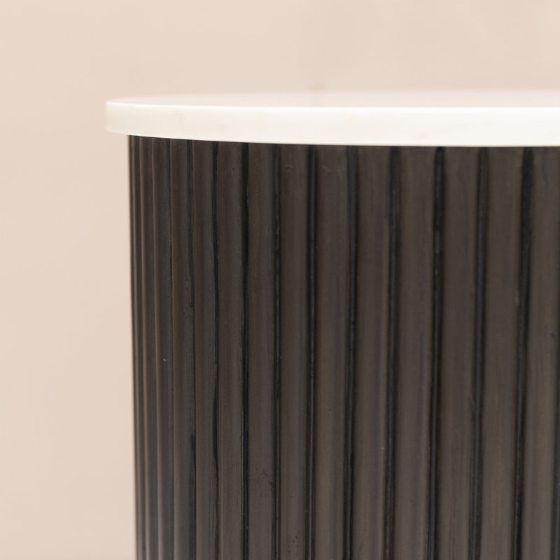 ENZO SIDE TABLE - SOLID PINE WOOD BASE / GENUINE MARBLE TOP