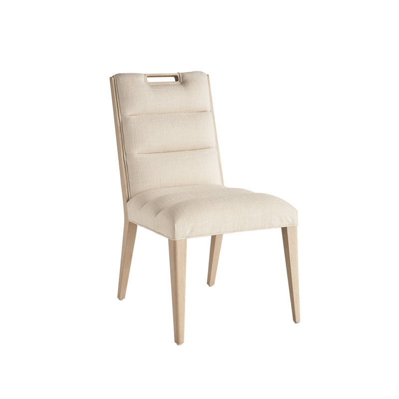 Sunset Key Aiden Upholstered Back Side Chair, Ivory Polyester Blend