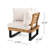 Beige Corner Chair With Coffee Table, Wood Living Room Furniture Corner Chair Coffee Table In Wood, 30.66 In. Deep X Wide 28.67 High, 53.09 Lb