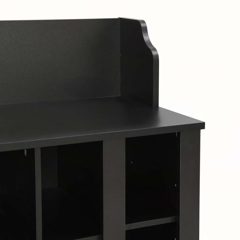 Elegant Hall Tree with Shoe Storage Bench, Shelves, and 4 Hooks, Ideal for Organizing Entryways and Foyers, Black