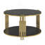 Table basse Modern Modern Mirror, base asymétrique en métal, base cylindrique circulaire en métal