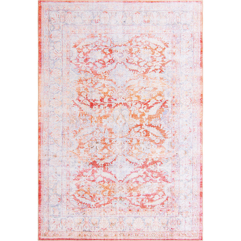 Tapis traditionnel rouge Mcclamma, Rectangle 8 pi 4 po x 12 pi
