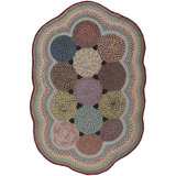 Antique Braided Hallway Runner Wool Multicolor Rug