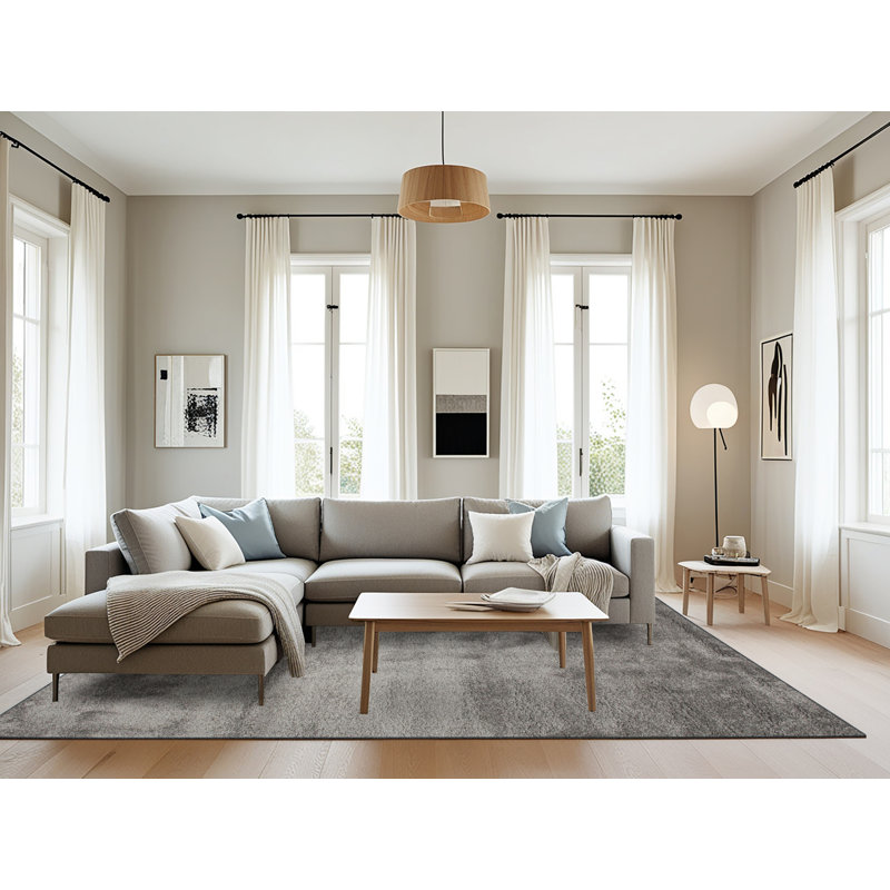 Tapis de zone noire contemporaine, Rectangle 8 pi x 10 pi
