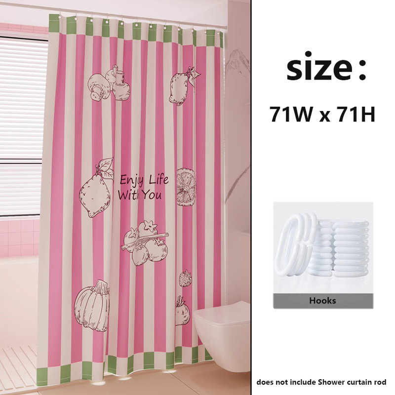 Rideau de douche en polyester, Rose
