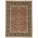 Hand Knotted Wool Oriental Area Rug in Red And Black