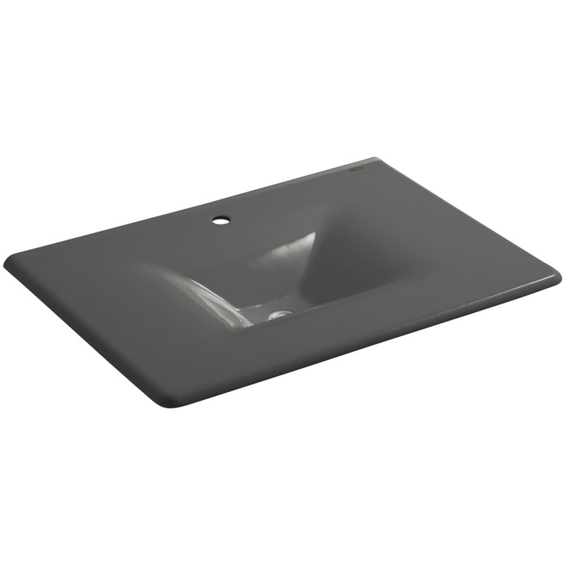 Lavabo de salle de bain Â« Iron/Impressions Â» de 31 po avec trou pour robinetterie, Thunder Gray, Single
