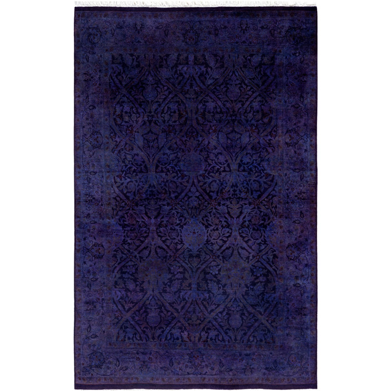 Overdyed One-of-a-Kind 4' 0" X 6' 2" Hand Knotted Area Rug
