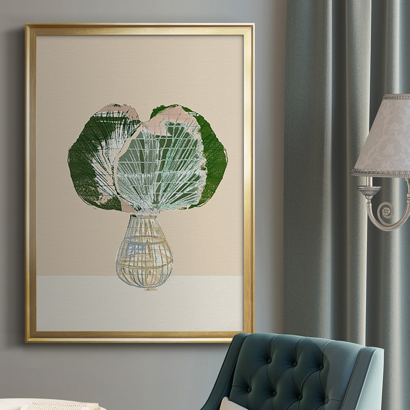 «Woven Tropical Leaf I», reproduction encadrée de qualité supérieure - prête à être accrochée, Or