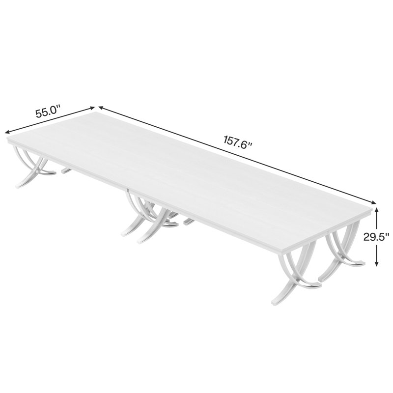 Table de réunion Hirra, Blanc