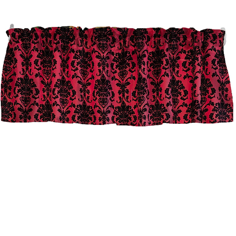 Cantonnière florale en damas 58 po, L 58 po x L 16 po, Rouge