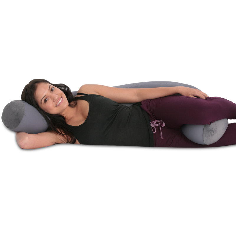 Mooshi Squishy Microbead Body Pillow Cover, Gray