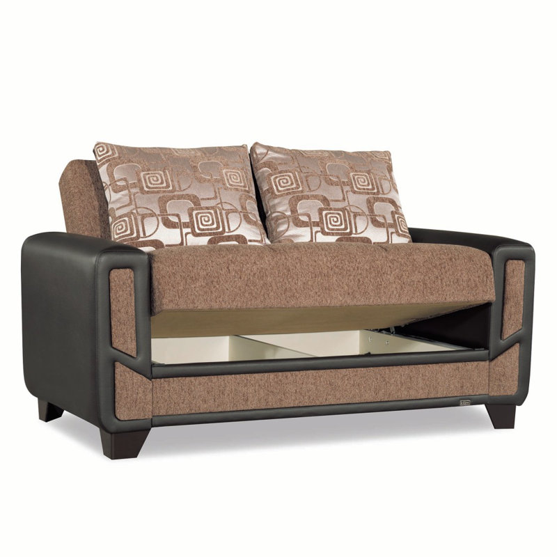 Causeuse convertible avec rangement Primenest Plusecraft, Brun, Brun