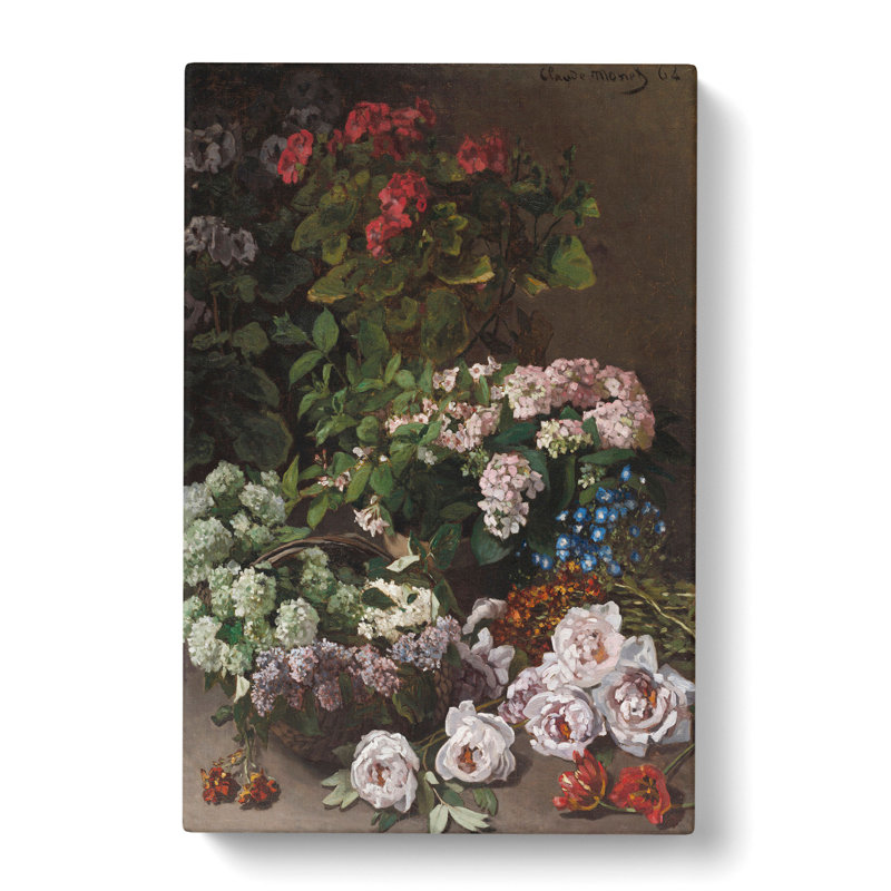 Spring Flowers by Claude Monet - Wrapped Canvas, 76cm H x 50cm W x 3cm D