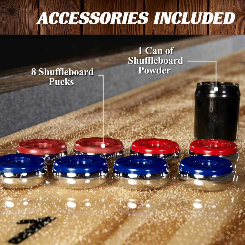 Barrington 12-Foot Rustic Wood Shuffleboard Table with Storage