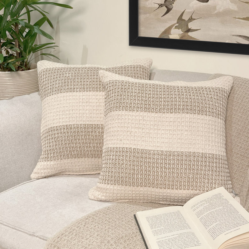 Housse de coussin en coton à pois