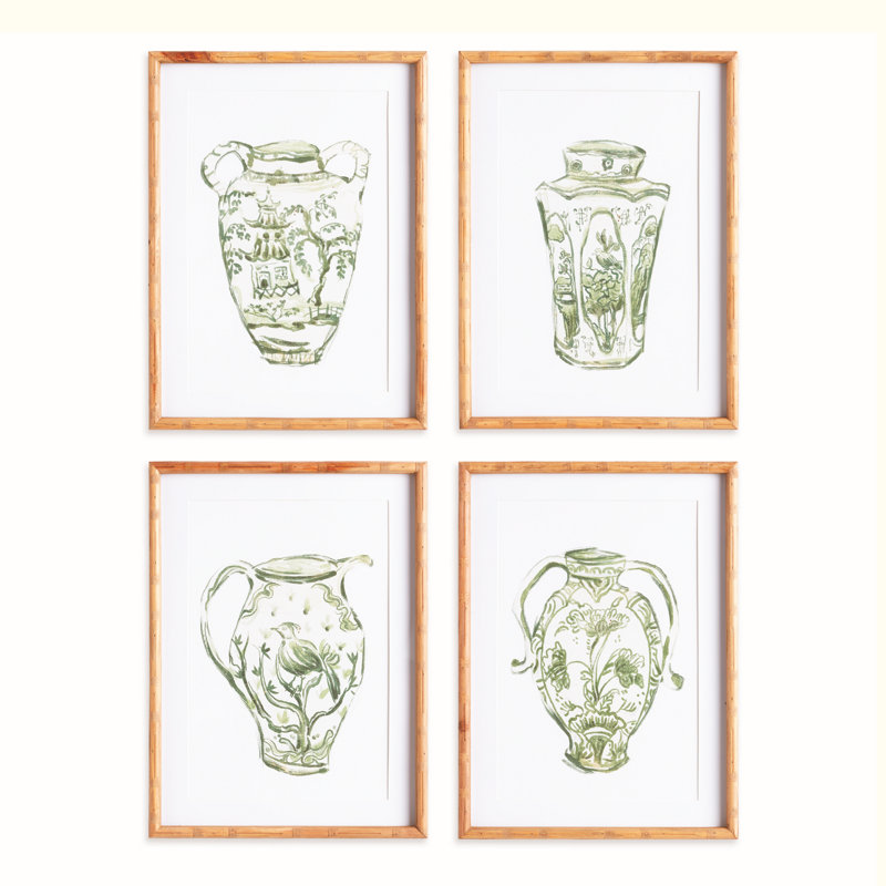 Ensemble de 4 pots de porcelaine