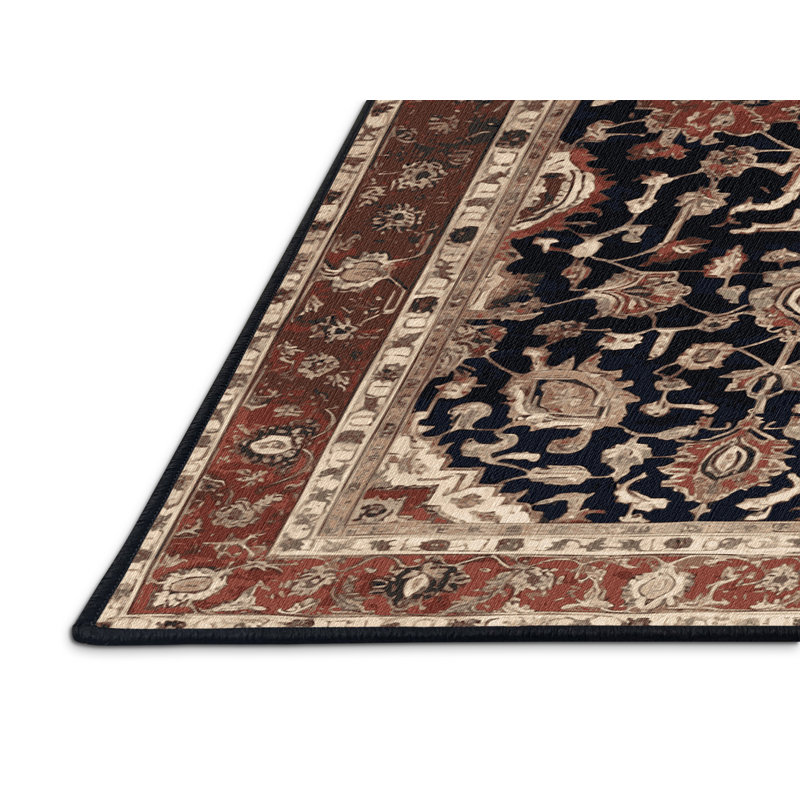 Tapis brun lavable à la machine, Carré 7 pi