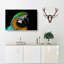 Yellow & Green Macaw Parrot in Abstract - Wrapped Canvas-55303485