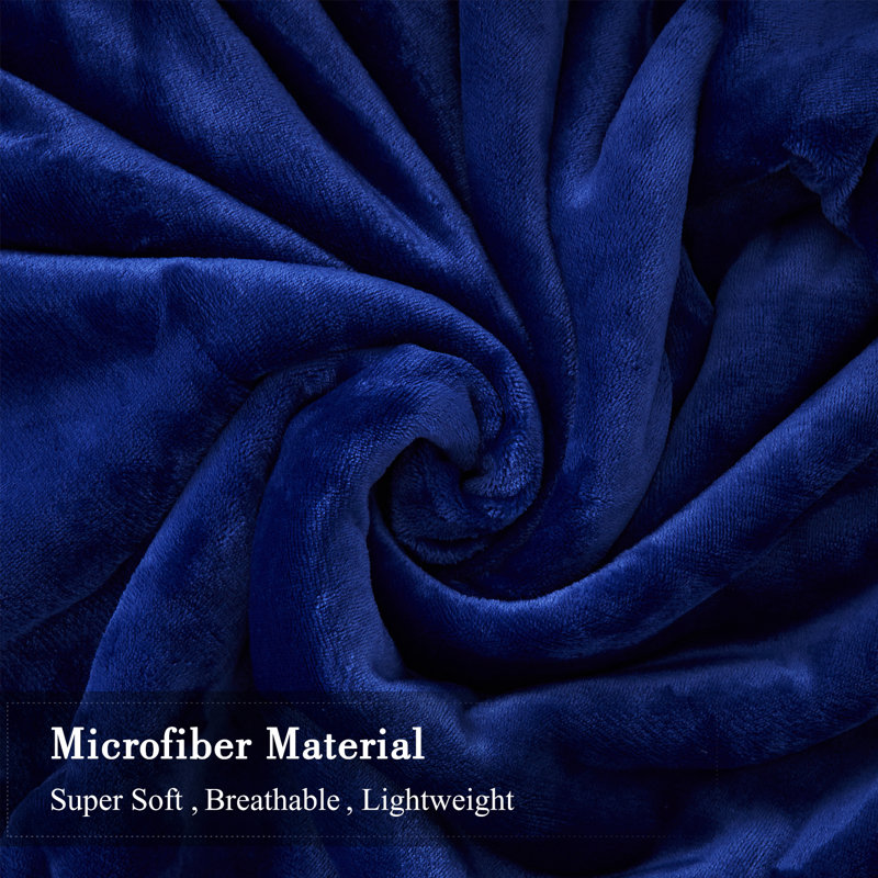 Couverture polaire en sherpa Sherpa0120210309, Simple, Bleu marine