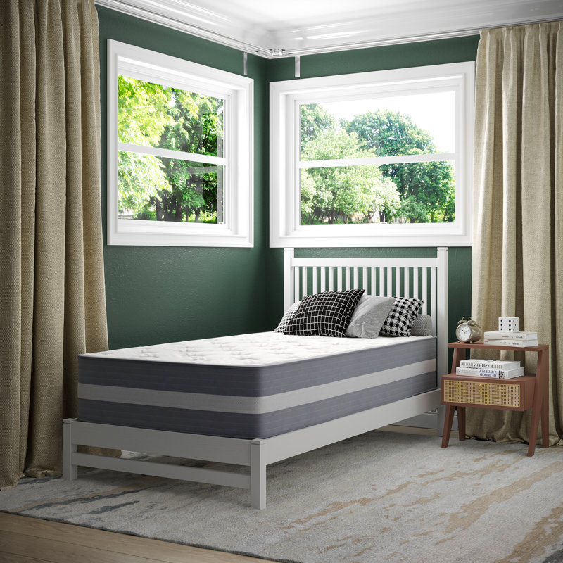 Wayfair Sleep 12 Inch Pocket Spring and Foam Hybrid Mattress, Twin, Light Gray