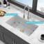 Lavabo à simple cuve 32 po, blanc, double installation, lavabo rectangulaire profond, finition ultrabrillante pour une brillance durable 32 po x 19 po x 10 po, encastré, facile à entretenir