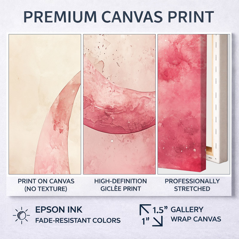 Décoration murale en toile Blush Celestial Glow I - rose céleste, H 30 po x l 40 po, Cadre flottant noir
