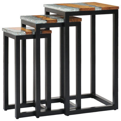 Hallock Solid Wood Sled Nesting Tables