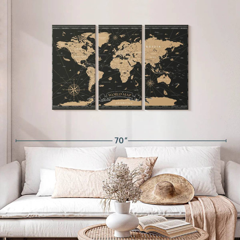 Aliaz Grand World Map, 28" H x 45" W