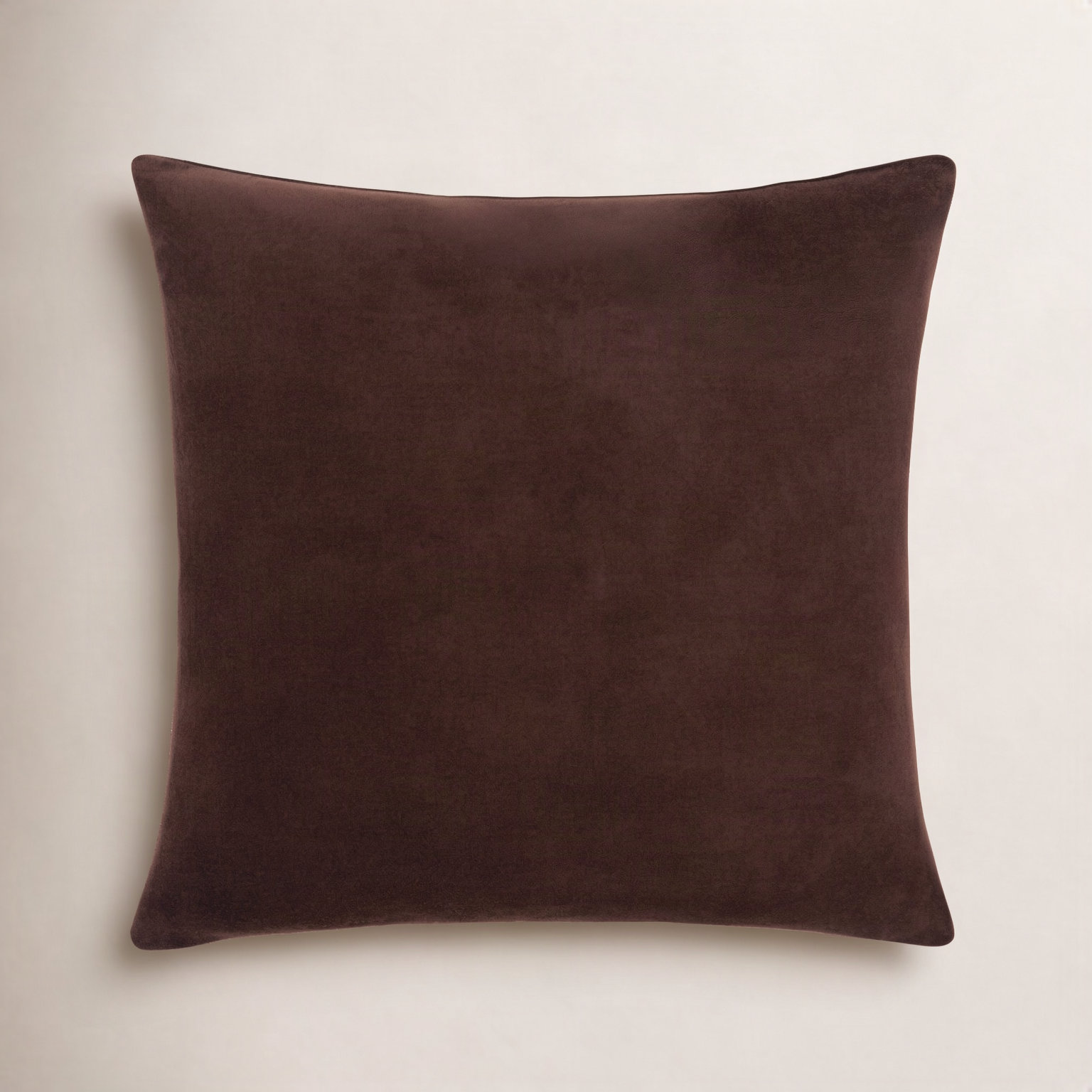 Denny Cotton Pillow Cover, Chocolate, Square 18", Duck Down