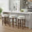 Ragio Mid-Century Modern Rubberwood Upholstered Barstools With Footrest Support-119636995