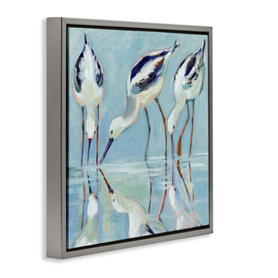 Cadre flottant Stilt Birds Water Reflections, design par Susan Winget