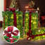 3 boîtes-cadeaux de verdure artificielle éclairée