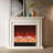 Beige Solid Wood Electric Fireplace