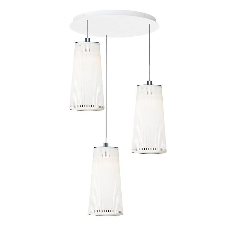 Solis 3 Pendant Chandelier, White, 52" H x 30" W x 30" D