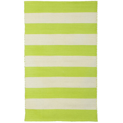 Rectangle 75 cm x 120 cm Striped Flatweave Area Rug