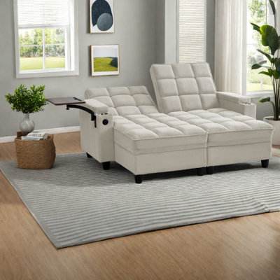 Multifunctional Sofas With Storage, Wood Frame Modern Sleeper For Home