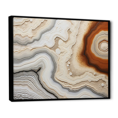 Pierre de minimalisme beige et orange Geode III sur toile